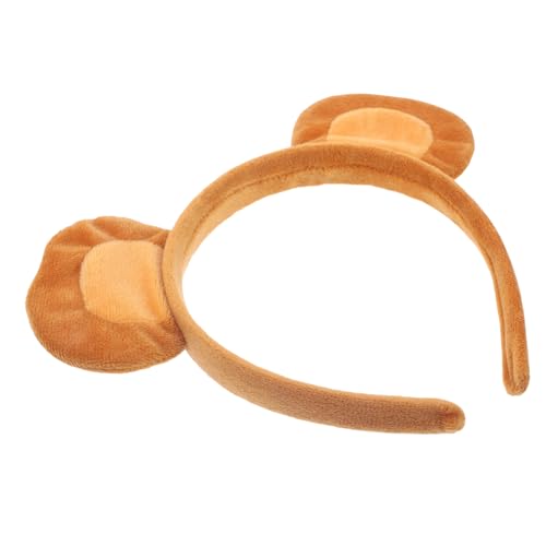 VICASKY Affenohren Stirnband Make-up-stirnbänder Süße Tierstirnbänder Tierische Stirnbänder Spa-stirnband Affenohren Und Affenkopf Pompon-stirnband Affenkostüm Plüsch Brown von VICASKY