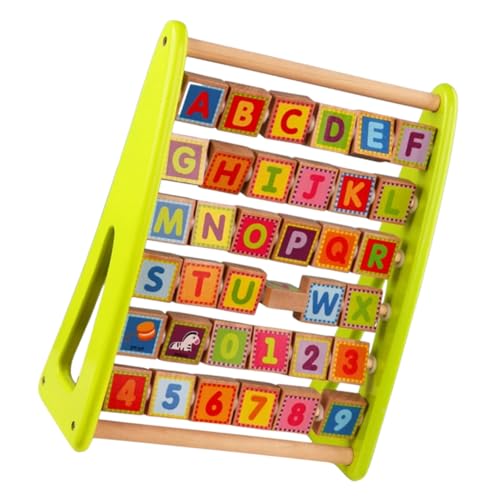 VICASKY Alphanumerisches Gestell Kinderbrett Aus Holz Lerntafel Aus Holz Desktop-buchstabenerkennungsspielzeug Alphabet-erkenntnisspielzeug Aus Holz Holz-buchstabenständer Green Hölzern von VICASKY