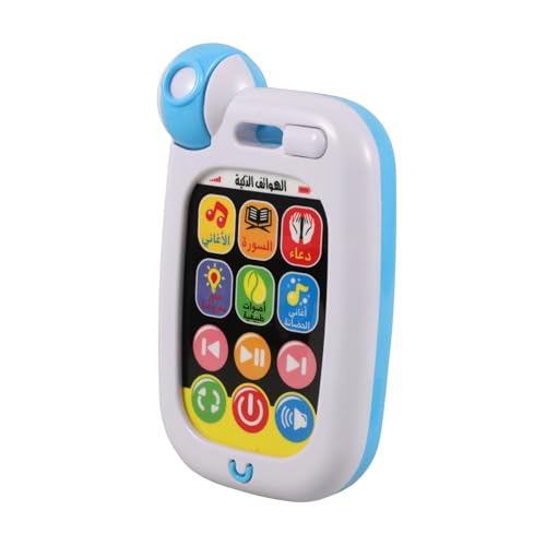 VICASKY Arabisch-lernmaschine Led-kindertelefon Smartphone Für Kleinkinder Spielzeug-telefone Babyphone Aufleuchten Lassen Musikalisches Telefonauto Blödes Telefon Für Kinder Abs Weiß von VICASKY