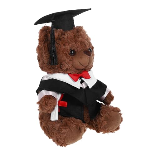 VICASKY Arztanzugbär Puppe abschlussgeschenk zur Graduierung Diplom-Puppe Plüschbär-Abschlussoutfit Mini-Plüsch-Abschluss-Stofftier Weiches Arztspielzeug PP Baumwolle Black von VICASKY