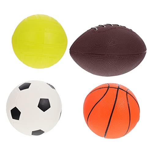 VICASKY 4 Teiliges Set Aufblasbarer Spielzeugbälle Rugby Volleyball Basketball Und Fußball Für Ideales Für Drinnen Und Draußen Vielseitiger Spaß Für Jungen Und ädchen von VICASKY