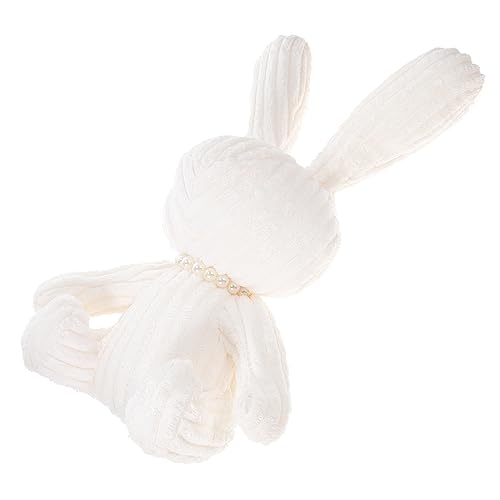 VICASKY Autoschmuck Plüschhasenkissen Schlüsselanhänger Plüsch Plüschfigur Spielzeug Themberchaud-Plüsch Hasen plüschtier Bunny Plush Plüschtaschenanhänger Kaninchen Stofftier Perle Weiß von VICASKY