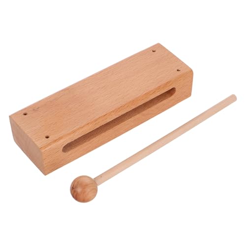 VICASKY Bangzi-Schlaginstrument Holzblock Musikinstrument Orff-Instrument Percussion-Instrument Rhythmusinstrument Glockenspiel im Klassenzimmer Klingeln Vibraslap Tempelblock hölzern von VICASKY