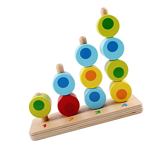 VICASKY Blöcke Pädagogisches kinderspielzeug holzspielzeug hühner spielzeuge frühpädagogisches Matching-Puzzle geometrische Säulentafel hölzern Colorful von VICASKY