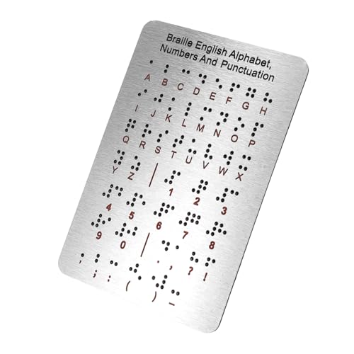 VICASKY Braille-Motherboard Hängender Spiegel Haushaltslichtleiste Aufkleber Braille-lernzubehör Braille-lerntafel Gadget Für Blinde Menschen Blindenschrift Lernen Silver Rostfreier Stahl von VICASKY