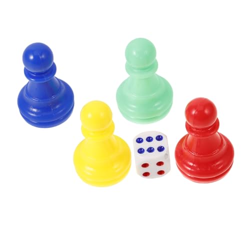 VICASKY Brettspiel-Schachspiel Würfel für das Klassenzimmer Leben Brettspiel Brettspielmarken Token-Board Spiel Würfel Bauern Schachfigur Figur Bauern im Spiel Jetons Mathe-Spiele Plastik von VICASKY