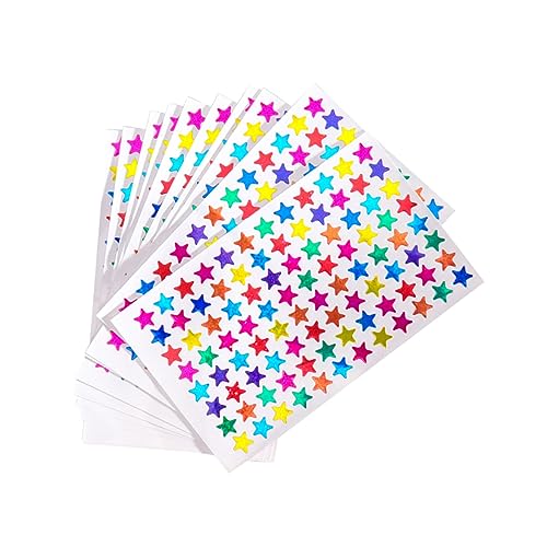 VICASKY Bunte Geschenkaufkleber Für Glitzernde Sternaufkleber Belohnungssticker Für Schüler Pentagramm Labels Pro Packung Ideal Für Bastelprojekte Und Kreative von VICASKY