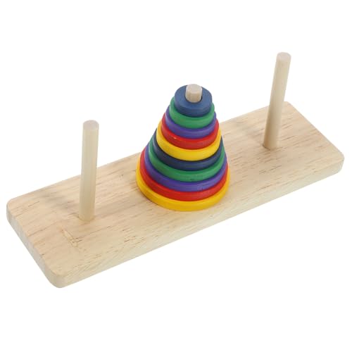 VICASKY Buntes Holzspielzeug Turm Von Hanoi Denkspiel Intelligentes Puzzle Brettspiel Für Erwachsene DIY Partyspiel Für Spaß Zu Hause Und Unterwegs von VICASKY