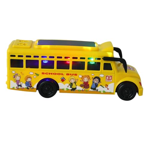 VICASKY Busspielzeug Simulation Bus Miniatur-Spielzeugbus kleines ziehendes Autospielzeug kleines Auto Rückziehautos für Jungen im Alter von 4–7 Jahren Abs Yellow von VICASKY