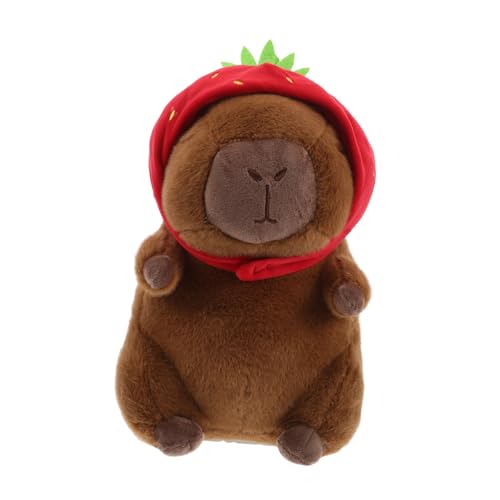 VICASKY Capybara-Plüschpuppe Kawaii plüschtier stressabbau Spielzeug Kuscheltier Wasserschwein Capybara Kuscheltier Erdbeer-Babyspielzeug Bekleidete Capybara-Plüschtiere kurzer Plüsch von VICASKY