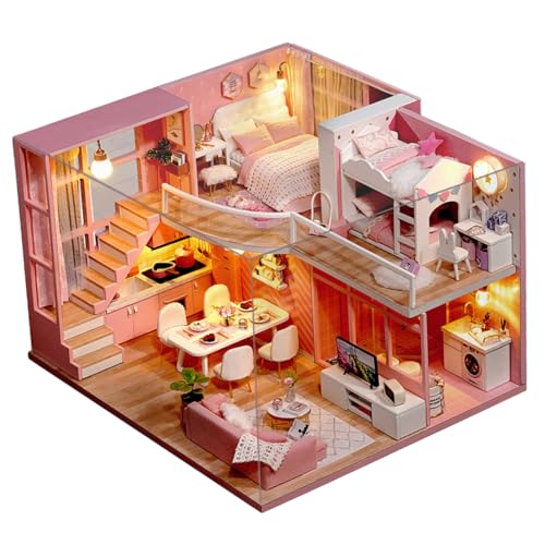 VICASKY DIY Miniatur Holzhaus Bausatz Kreatives Manuelles Assemble Toy Kleines Miniatur Cottage Modell für Erwachsene Puppenhaus Kit für Familien und Freunde VICASKY DIY Miniatur Holzhaus Bausatz Kreatives Manuelles Assemble Toy Kleines Miniatur Cottage Modell für Erwachsene Puppenhaus Kit für Familien und Freunde von VICASKY