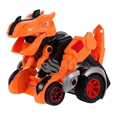 VICASKY Dinosaurier Pull Back Auto Transformierbares Realistisches Dino Modell Für Jungen Inertia Car Mit Orangefarbenem Tyrannosaurus Rex Design Perfekt Für Ab 3 Jahren von VICASKY