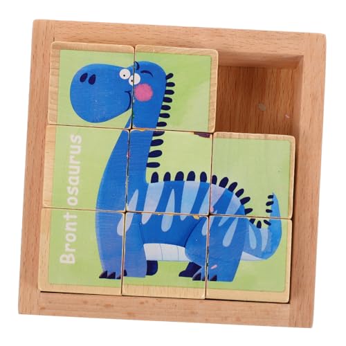 VICASKY Dinosaurier Holzpuzzle Vorschul Lernspielzeug Dinosaurier Spielzeug Kinder Vorschulspielzeug Cartoon Puzzle Kinderspielzeug Dinosaurier Block Puzzle von VICASKY