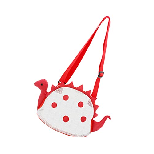 VICASKY Dinosaurier-Strandtasche Mesh-Strandtasche Mesh-schwimmtasche Sandspielzeug Muscheltasche Strandtasche Für Kinder Spielzeugtaschen Aus Mesh Mesh-spielzeugtasche PVC Rot von VICASKY