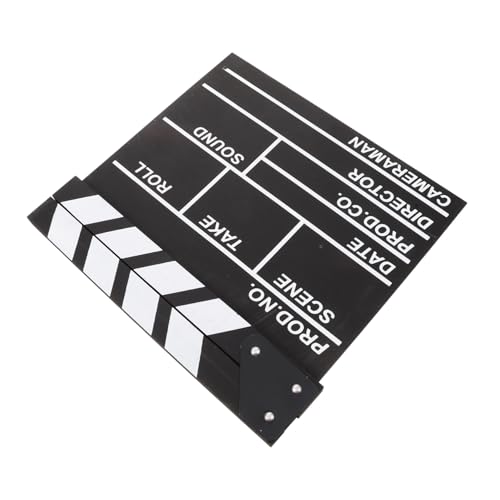 VICASKY Direktor Board Klappbrett englische version clapper board Spielzeug aus Filmschindeln Vorstand Filmklapper Holzklappe Holzfilmklappe Filmdekor Klöppel filmen hölzern Black von VICASKY