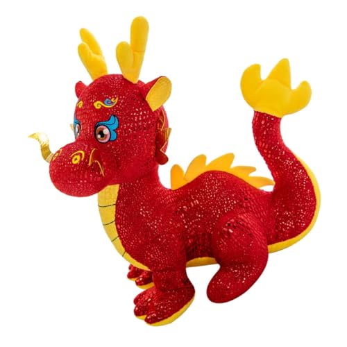 VICASKY Drachen-Maskottchen- Chinese New Year chinesisch neujahr plushbit neujahr Soft Toy spielzeuge puppenaugen Drachen-Neujahrsspielzeug Neujahrsgeschenk Plüsch rot von VICASKY