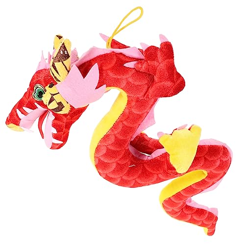 VICASKY Drachenpuppenmaskottchen Chinese New Year chinesisch neujahr Birthday weihnachtadeko weihnchtsdeko gefüllte Puppe Neujahrsdrache Stofftier süße Kuscheltiere PP Baumwolle rot von VICASKY