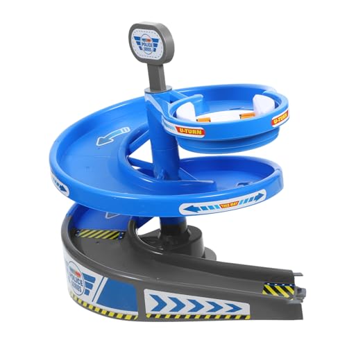 VICASKY Drehtischspielzeug Rennstrecke Spuren Auto Rampe Autospur spielzeugauto kleine Autos Modellrennbahn Autorennbahn Auto-Track- Auto-Rutschleiter Abs Blue von VICASKY