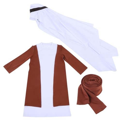 VICASKY Dubai Shepherd-Kleidung mittelalterliche kleidung Komplettes Kostümset Dubai Kleidung Schäferkostüm für Jedi-Kostüm Halloween-Kostüme Männer biblisches Kostüm Polyester von VICASKY