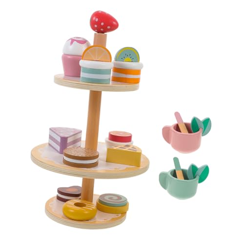 VICASKY Echtes Kuchen Spielset Für Miniatur Teeservice Mit 3 Stöckigem Dessertständer Realistische Cupcake Dekoration Und Rollenspielspielzeug Für Kreatives von VICASKY