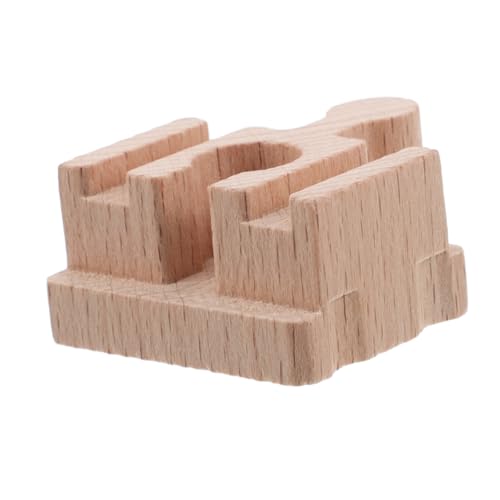 VICASKY Gleiszubehör Kurze gerade Schiene holzspielzeug Holz Zug Holz Gleise für Kleinkinder Schienenadapter gebogenes Gleis Bahngleis Holzbahn hölzern von VICASKY