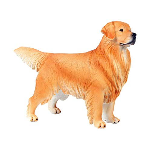 VICASKY Golden Retriever-Ornament für kinderspielzeug sankastenspielsachen simulierte Tierfigur dekoratives Tiermodell Plastik Orange von VICASKY