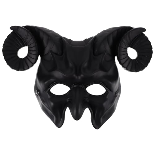 VICASKY Halloween Devil Mask Half Face Horror Mask Scary Horn Ghost Mask Monster Cosplay Mask for Halloween Cosplay Costume Accessory von VICASKY