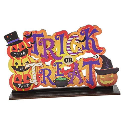 VICASKY Halloween-Ornamente Kessel Halloween-Dekor Halloween-Zeichen Halloween-Fledermäuse Halloween Figuren Halloween-Figuren Halloween-Tischdekoration aus Holz Halloween Tisch Holzschild von VICASKY