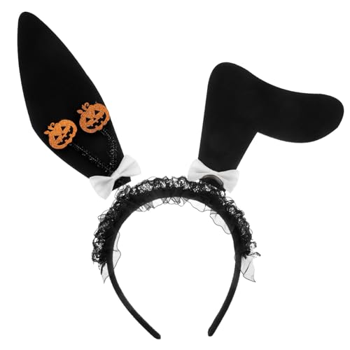 VICASKY Halloween-hasenohren Haarschmuck Für Kinder Hasenohren Kostüm Make-up-stirnband Hasenohren-stirnband Mädchen Kostüme Kinder Maskerade Stirnband Cosplay-kostüme Black Plastik von VICASKY