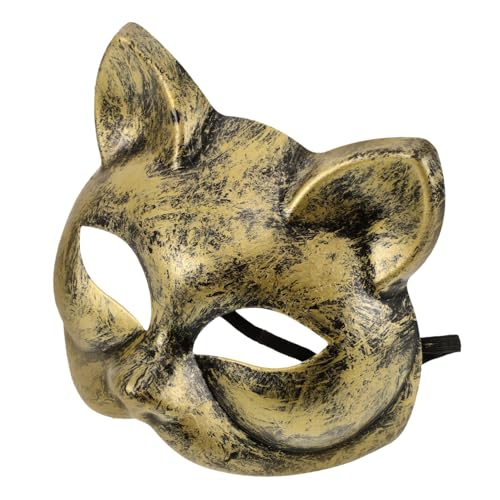 VICASKY Halloween-maske Tier-cosplay-maske Maskerademaske Für Partys Tierische Maske Katzen-maskerade-maske Zarte Partymaske Maskerade Katzenmaske Tiermasken-requisite Plastik Golden von VICASKY