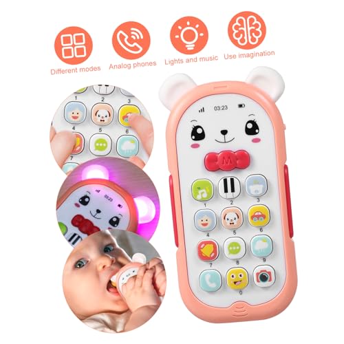 VICASKY Handyspielzeug für Trommel Instrument Telefon Babys Handy Teething Toys -Handy für Kleinkinder Babyphone 6 Monate Abs Rosa von VICASKY