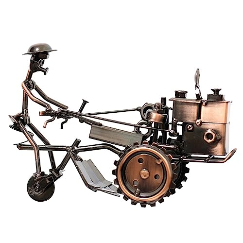 VICASKY Heimzubehör Motorradfigur Traktor im Retro-Stil schmücken Traktor Modell dekor Mini-Bike-Modell buchregal Dekoration Schlafzimmer Dekoration Desktop-Dekor Eisen-Traktor-Dekor Brown von VICASKY