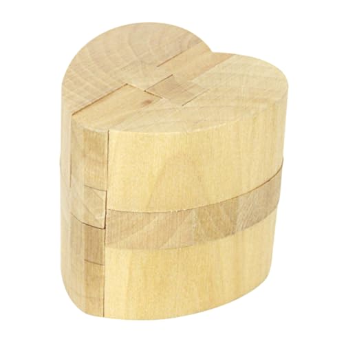 VICASKY Herzförmiges Kongming-Schloss Intelligente Spiele Denksportaufgaben Logische Rätsel Magnet Puzzle Geld Stengel Höhle Hölzern Holz von VICASKY