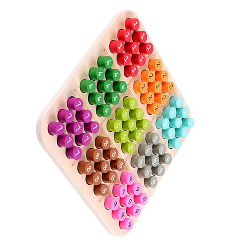 VICASKY Holz Sudoku Lernspiel mit Steckbrett Pädagogisches Rechenspielzeug für Natürliches Holzmaterial Tragbar und Handlich Fördert Kreativität und Konzentration für Vorschulkinder VICASKY Holz Sudoku Lernspiel mit Steckbrett Pädagogisches Rechenspielzeug für Natürliches Holzmaterial Tragbar und Handlich Fördert Kreativität und Konzentration für Vorschulkinder von VICASKY