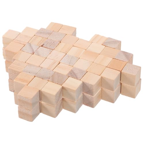 VICASKY Nanu Spiel Wooden Blocks Holzbausteine Quadratische Würfel Unbemalt Montessori Pädagogische Stapelspiele Für DIY Holzklötze Kreative Lernhilfen Große Bauklötze von VICASKY