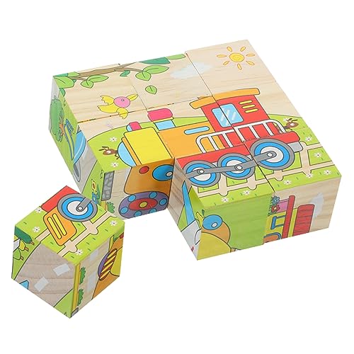 VICASKY 9 Teiliges Holzpuzzle Mit Verkehrsmotiven Lernspielzeug Für Kleinkinder Pädagogisches Puzzle Zur Der Entwicklung Und Feinmotorik Ideales Für Ab 2 Jahren von VICASKY