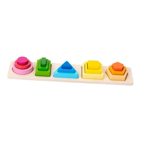 VICASKY Woods Brettspiel Holzspielzeug Geometrisches Sortier Und Stapelspielzeug Für Pädagogisches Formen Matching Lernspielzeug Für Kleinkinder Mit Bunten Bausteinen Kreatives Stapelspiel Für von VICASKY