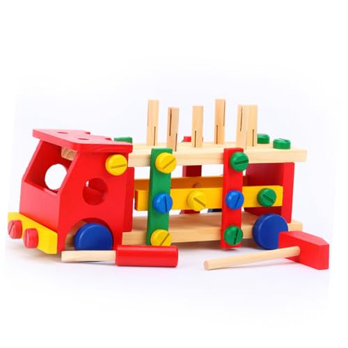 VICASKY Holzspielzeug Hämmerbank Mit Hammer Pädagogisches Baufahrzeug Für Inklusive Bausteinen Und Holzpuzzles Ideales Zu Weihnachten Und Geburtstagen Für Jungen Und von VICASKY