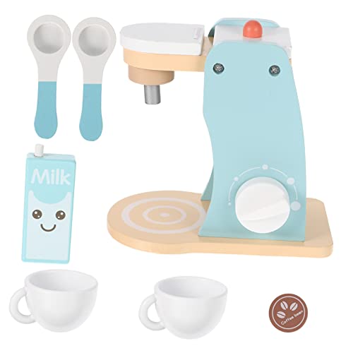 VICASKY Reisekaffeemaschine Holzspielzeug Kaffee Maschine Set Imitation Kaffeemaschine Für Mit Zubehör Spielküchen Zubehör Für Kreatives Rollenspiel Perfekt Für Jungen Und Ädchen Ab 3 Jahren von VICASKY