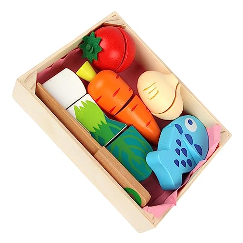 VICASKY Holzspielzeug Kinderküche 1 Set Mit Holzgemü Frühstücks Und Dessertspielzeug Pädagogisches Für Kreatives Rollenspiel Perfekte Geschenkidee Für Kleinkinder von VICASKY