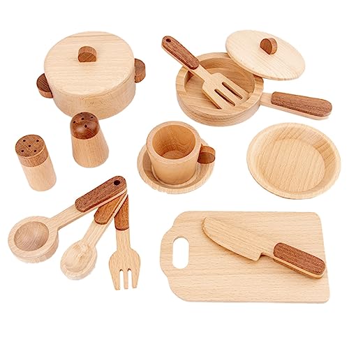 VICASKY Pädagogisches Küchenspielzeug-Set Aus Holz Für Kinder Kinderspiel-kochset Rollenspiel-Spielzeug von VICASKY