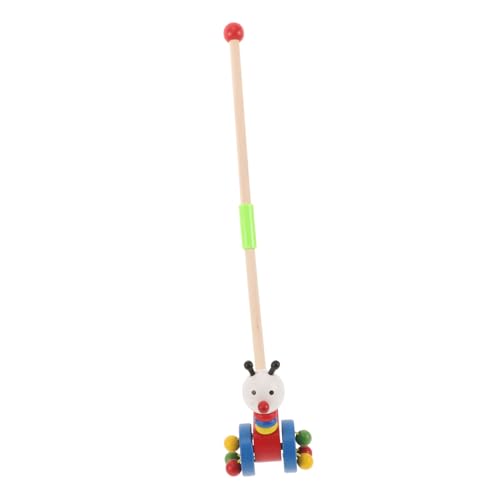 VICASKY Holzspielzeug Schiebewagen Mit Cartoon Design Lernspielzeug Für Kleinkinder Bunter Schiebe Walker Mit Rollenden Rädern Für Drinnen Und Draußen Ideales Für Babys von VICASKY