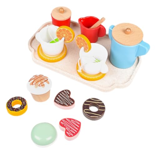 VICASKY Holzspielzeug Teeservice Set Für Nachbildung Von Nachmittagstee Desserts Kreatives Rollenspielset Für Ideales Für ädchen Und Jungen Ab 3 Jahren von VICASKY