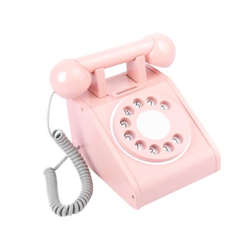 VICASKY Holzspielzeug Telefon Für Vintage Spielzeugtelefon Pink Interaktives Lernspielzeug Ideales Für Kleinkinder Fördert Die Fantasie Und Rollenspiele von VICASKY