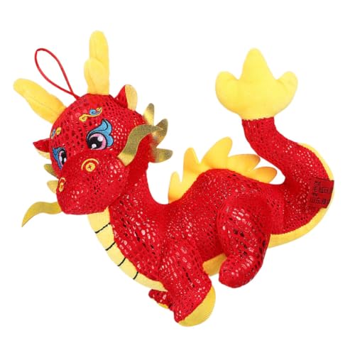 VICASKY Jahr Der Drachen-Maskottchen-Puppe Schönes Drachenspielzeug Drache Gefülltes Puppenspielzeug Chinesische Drachenplüschpuppe Kinder Stofftier Drachenpuppenspielzeug Pp Baumwolle von VICASKY