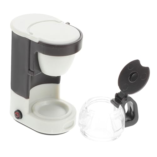 VICASKY Kaffeemaschine Spielzeug Kaffeestall Kaffeemaschinen Kaffeeshaker Mini Kaffeemaschine Kaffeekanne Miniatur Puppenhaus Küchenzubehör Mini Puppenhaus Zubehör Weißer von VICASKY