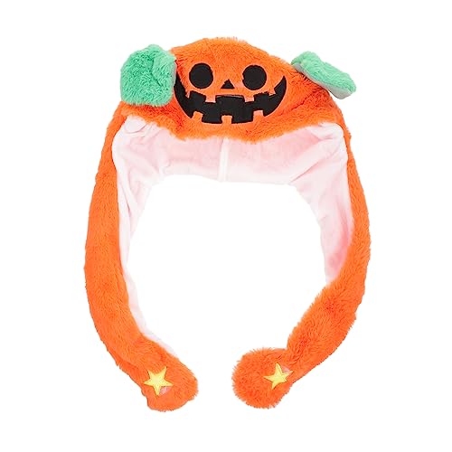 VICASKY -Kappe Halloween-Kürbis-Kostüm Halloween Hut mit beweglichen Ohren Halloween-Kostüm für Kinder neuheit weihnachtsmützen lustiger Kopfschmuck Hasenmütze PP Baumwolle Orange von VICASKY