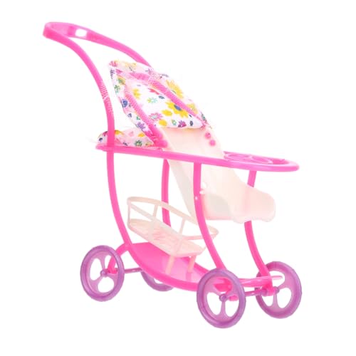 VICASKY Kinder Puppenwagen Kinderwagen Puppenwagen Realistischer Puppenwagen Modell Puppenwagen Mini Puppenwagen Mini-Puppen Babyauto Simulationspuppenwagen Puppenwagen Modell Plastik Rosa von VICASKY