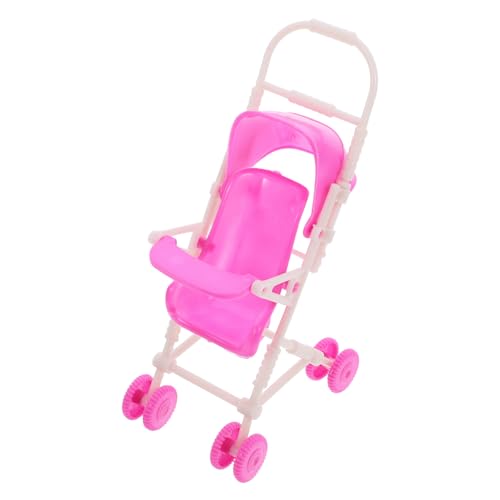 VICASKY Kinderwagen puppenbuggy Puppen Wagen Puppen-Buggy puppenkutsche Schlitten für Puppen Mini Kuscheltier Puppenwagen Mikro-Layout-Ornament Spielhauszubehör Plastik Rosa von VICASKY