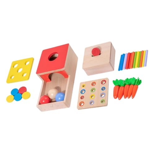 VICASKY Kleinkinder Montessori Lernspielzeug Set Aus Holz Sensorik Zur Der Feinmotorik Für Vorschulkinder Ideal Für Kreatives Lernen Und 1 Set Kinderwürfel Und Schlagzeug von VICASKY